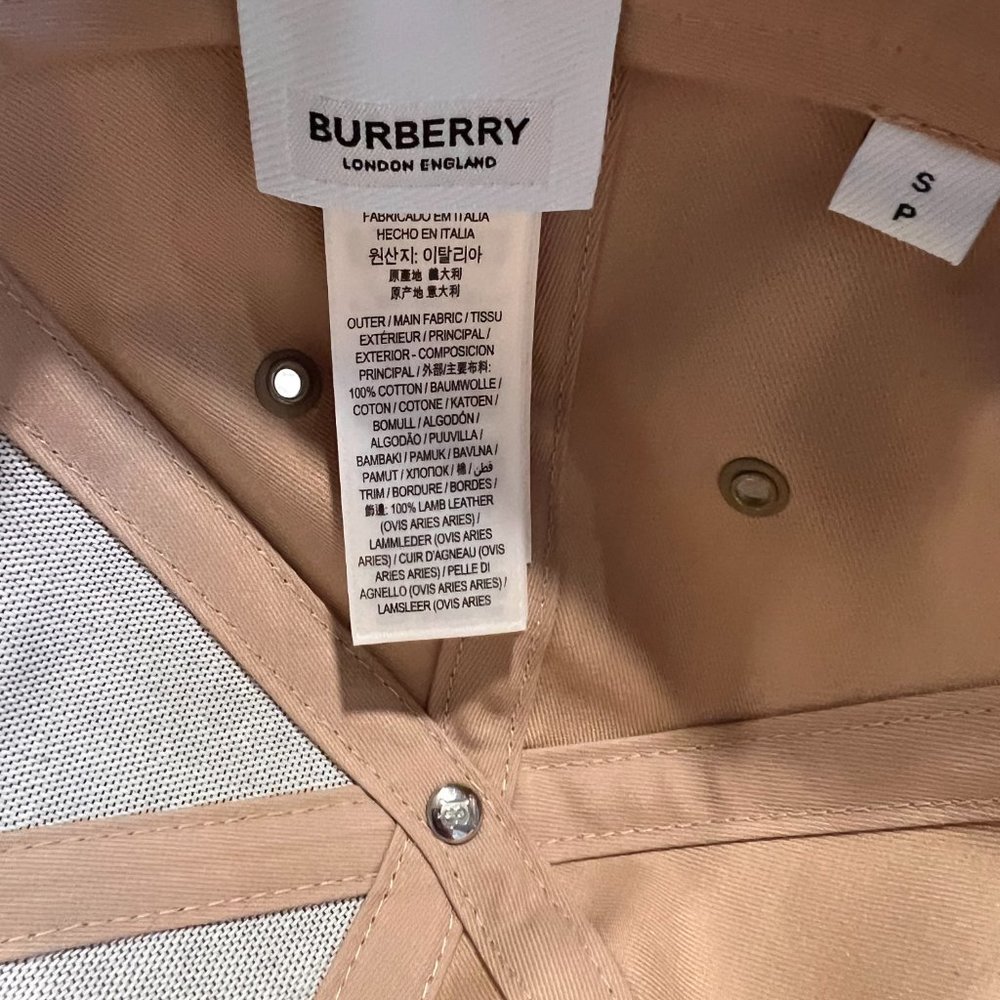 Burberry - Logo Cotton Check Baseball Cap - New - Picture 4 of 6